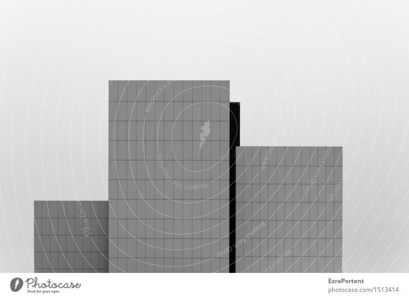 3.|1.|2. Himmel Haus Hochhaus Bauwerk Gebäude Architektur Mauer Wand Fassade Linie Streifen stehen ästhetisch dunkel Design kariert Grafische Darstellung