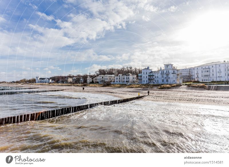 Heiligendamm Heiligedamm Deutsch Europa Kleinstadt Haus Sehenswürdigkeit achtsam Vorsicht ruhig Fernweh Einsamkeit Holzpfahl Himmel Tag Winter Farbfoto