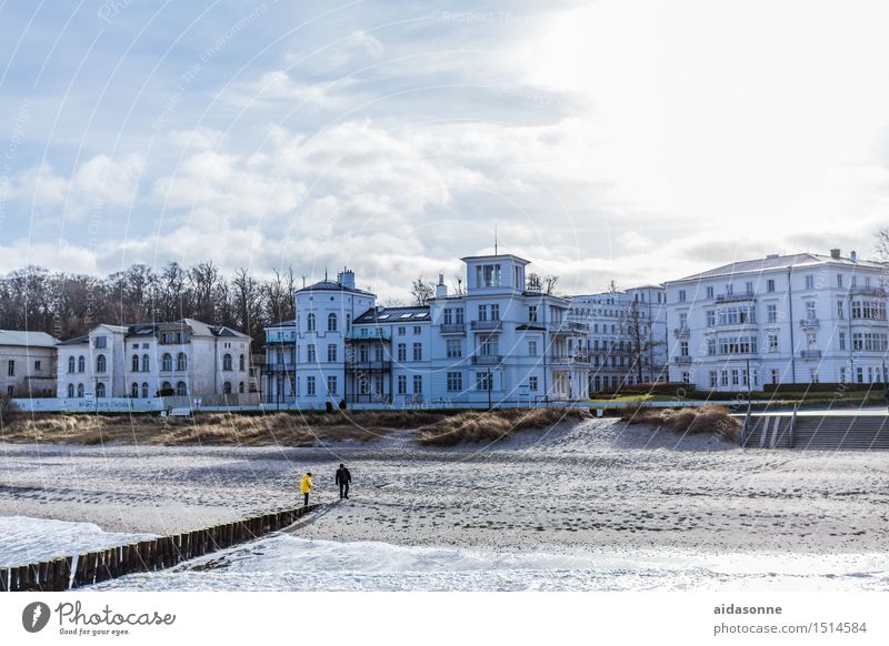 Heiligendamm Deutschland Europa Kleinstadt Haus Sehenswürdigkeit entdecken Erholung genießen Ferien & Urlaub & Reisen wandern Holzpfahl Strand Seegras Villa