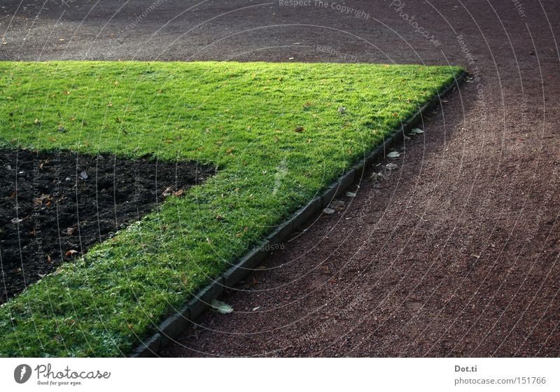 lange Ecke Spitze Rasen Beet Park Garten Lustgarten Am Rand Begrenzung Wege & Pfade Verkehrswege Grünstreifen Erde Einfassung Kies