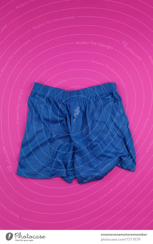 echt männlich I Kunst Kunstwerk ästhetisch rosa magenta maskulin Männerunterhose Unterwäsche Männersache blau Bekleidung Komplementärfarbe Kontrast Erotik