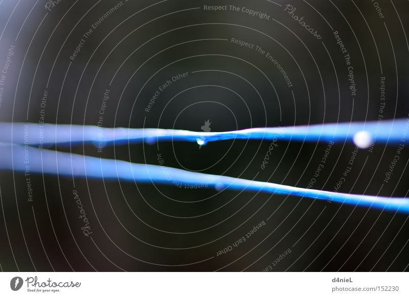 zweistrich Wäscheleine blau Linie Wassertropfen Regen Herbst Winter doppelstrich