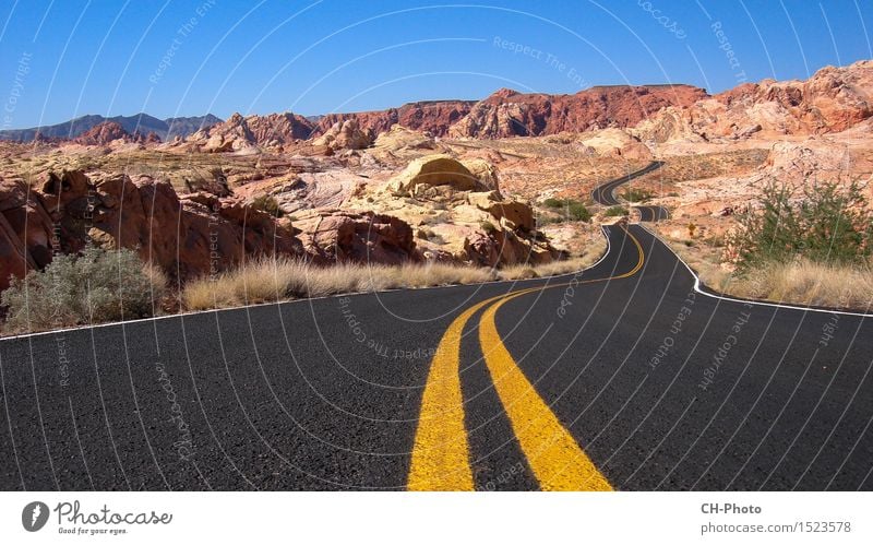 Nevada Valley of Fire Ferien & Urlaub & Reisen Abenteuer Freiheit Berge u. Gebirge Natur Landschaft Sand Feuer Wolkenloser Himmel Sommer Park Felsen Wüste