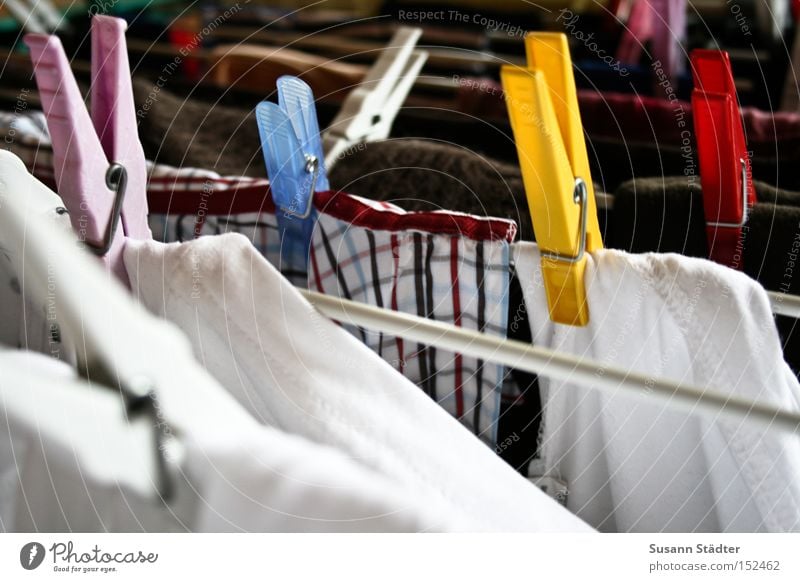 Schatz, bitte häng die Wäsche auf! trocknen festhalten Klammer Hemd T-Shirt Wäsche waschen dreckig Waschmittel Wäschetrommel aufhängen Wärme Dinge Bekleidung