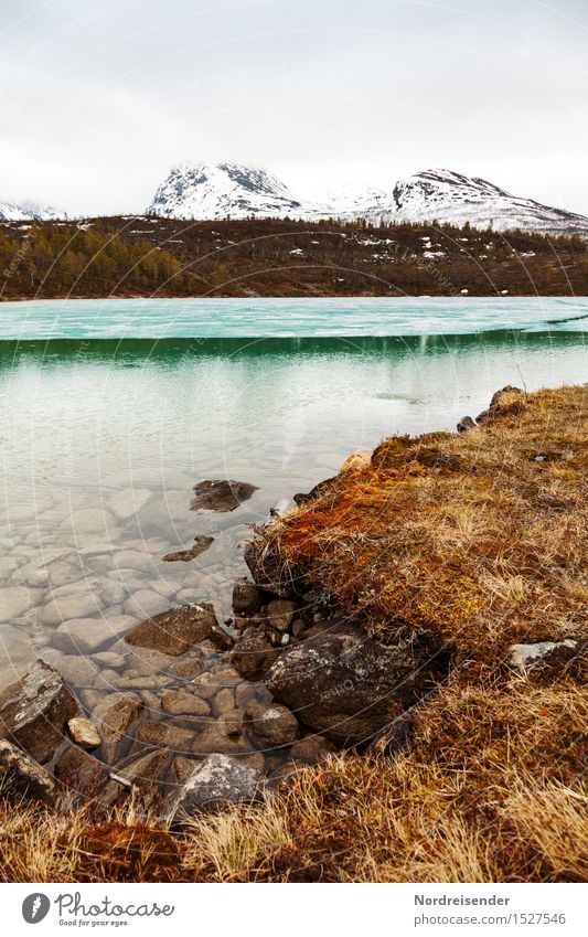 Kaltes, klares Wasser Sinnesorgane ruhig wandern Natur Landschaft Urelemente Wolken Frühling Winter Klima schlechtes Wetter Regen Gras Berge u. Gebirge