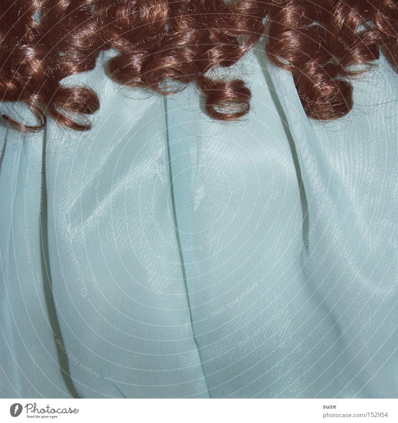 Curly Sue schön Haare & Frisuren Freizeit & Hobby Kindheit Kleid Locken Spielzeug Puppe Sammlerstück alt Kitsch retro blau braun türkis lockig hell-blau Tüll