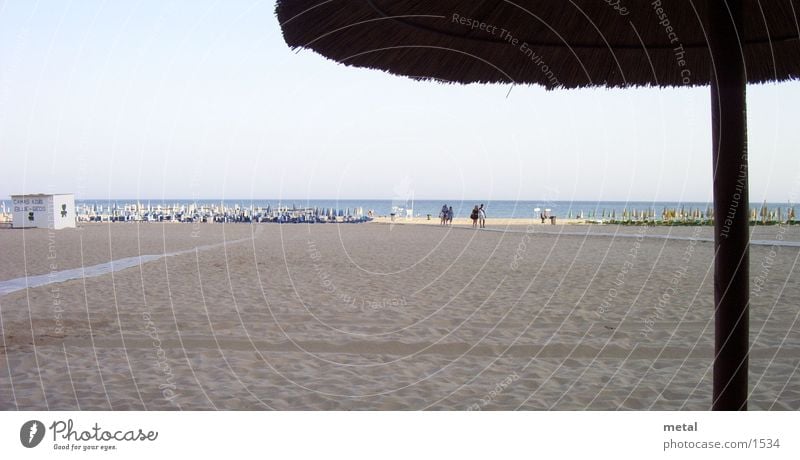 Strandblick Meer Abenddämmerung Horizont Portugal Sand Regenschirm