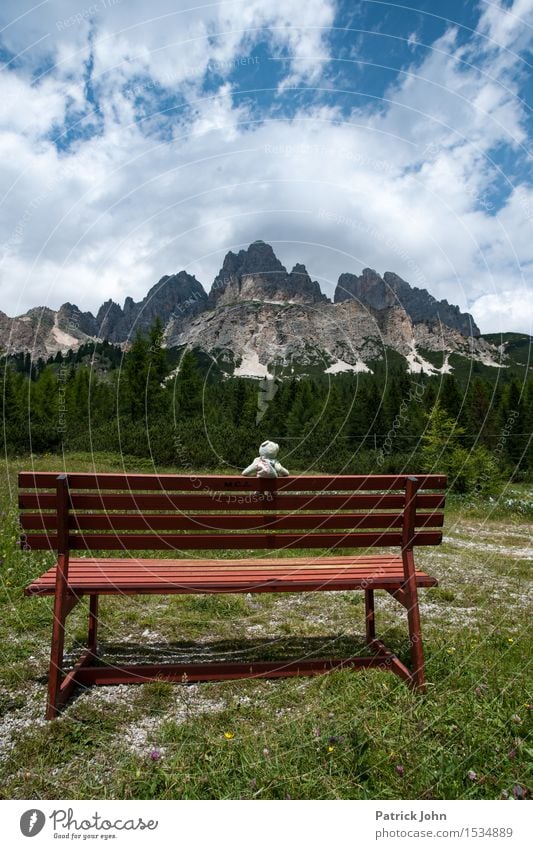 Dolomiten und Teddy Ferien & Urlaub & Reisen Ausflug Camping Sommer Berge u. Gebirge wandern Alpen Teddybär Klettern Bergsteigen Natur Landschaft Schönes Wetter