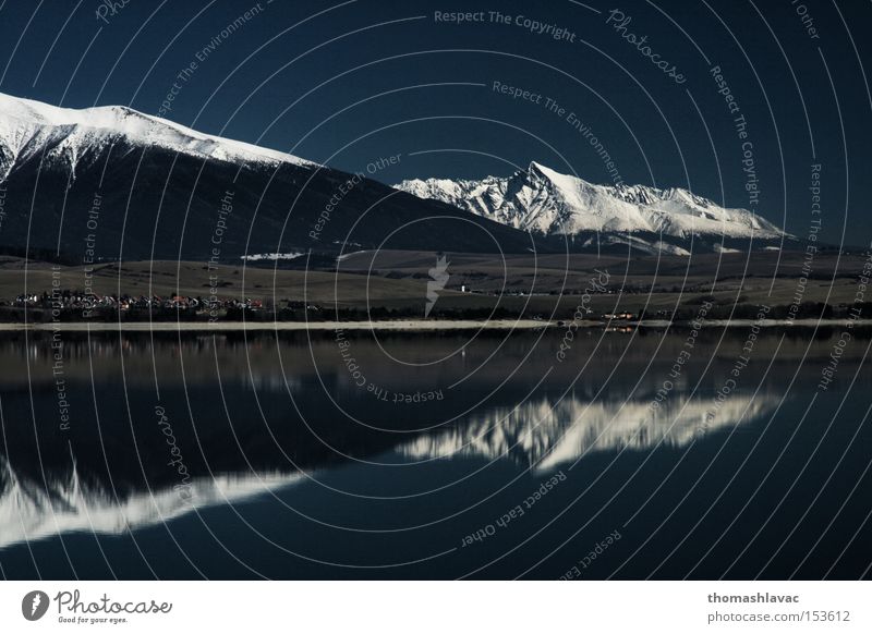 Liptovska Mara 2 See Staumauer Wasser Reflexion & Spiegelung Himmel Berge u. Gebirge blau Schnee Damm