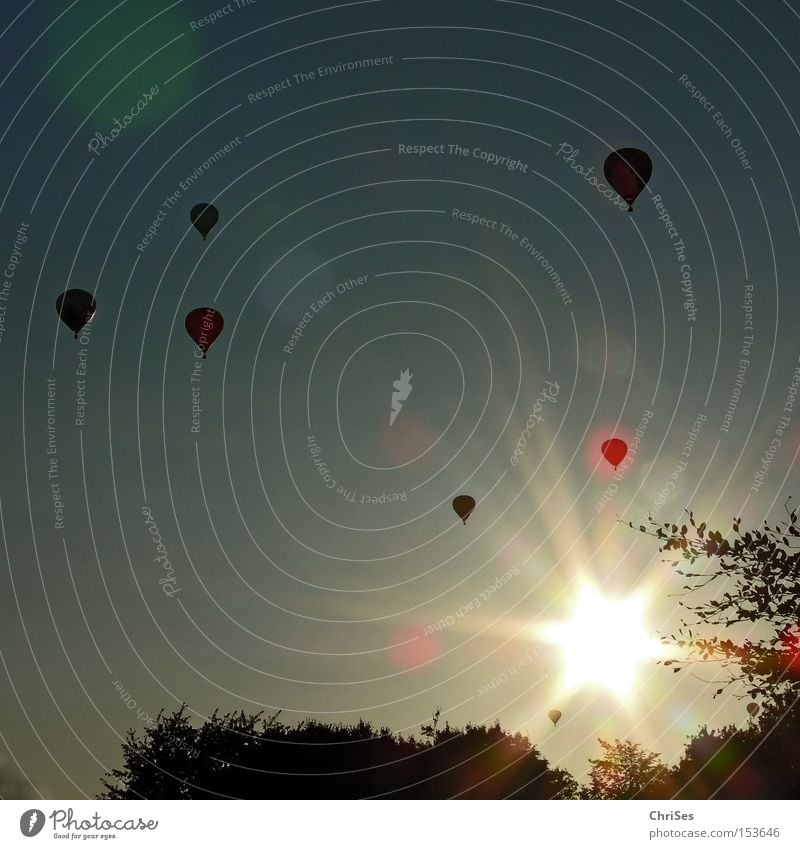 Into the sun Ballone Wärme Sonnenuntergang Sportveranstaltung Sommer fahren Fuchsjagd Spielen Himmel Montgolfiade fliegen Münster aaseewiesen Himmel ChriSes