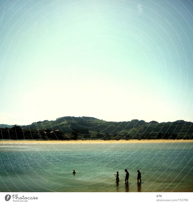 Lagune Meer See Schwimmen & Baden Sommer Strand Berge u. Gebirge ruhig Idylle Atlantik Küste Wasser Asturien