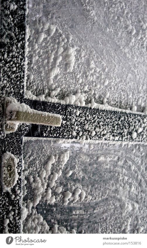 vereisung kalt Frost Berge u. Gebirge alpin Griff Winter Vergänglichkeit Eis Schnee Kristallstrukturen Tür Rahmen Glas Burg oder Schloss