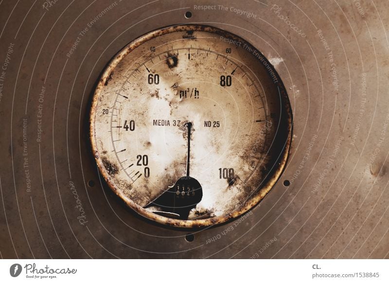 m³/h Wissenschaften Industrie Energiewirtschaft Messinstrument Technik & Technologie Kubikmeter Ziffern & Zahlen alt dreckig kaputt Verfall Vergänglichkeit