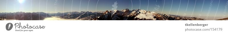 Halsverdreher Panorama (Aussicht) Berge u. Gebirge Alpen Schweiz Sonne Schnee Bundesland Vorarlberg Berg Säntis Alpstein Winter Hoher Kasten Appenzellerland