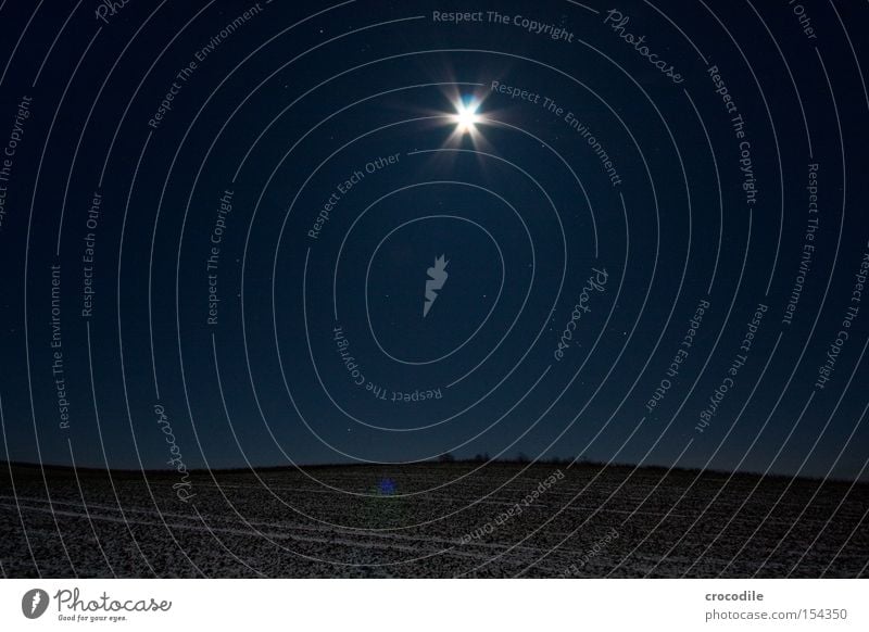 Mondschein lllV Feld Landwirtschaft Stern (Symbol) Nacht Winter kalt Romantik Bayern gefroren Langzeitbelichtung Sternenhimmel