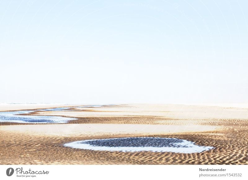 Weite Ferien & Urlaub & Reisen Abenteuer Ferne Natur Landschaft Urelemente Sand Luft Wasser Schönes Wetter Strand Nordsee Meer frisch maritim Sehnsucht Fernweh