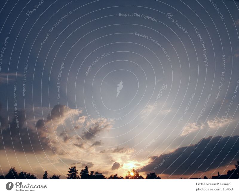 sun 03 Sonnenuntergang Wolken Baum Himmel