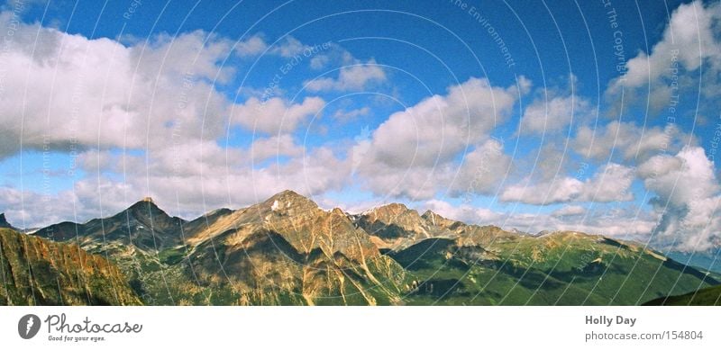 Aussicht von Edith Berge u. Gebirge Jasper Nationalpark Alberta Kanada Wolken Freiheit Ferne Gipfel Schatten Gletscher Himmel Rocky Mountains Glück