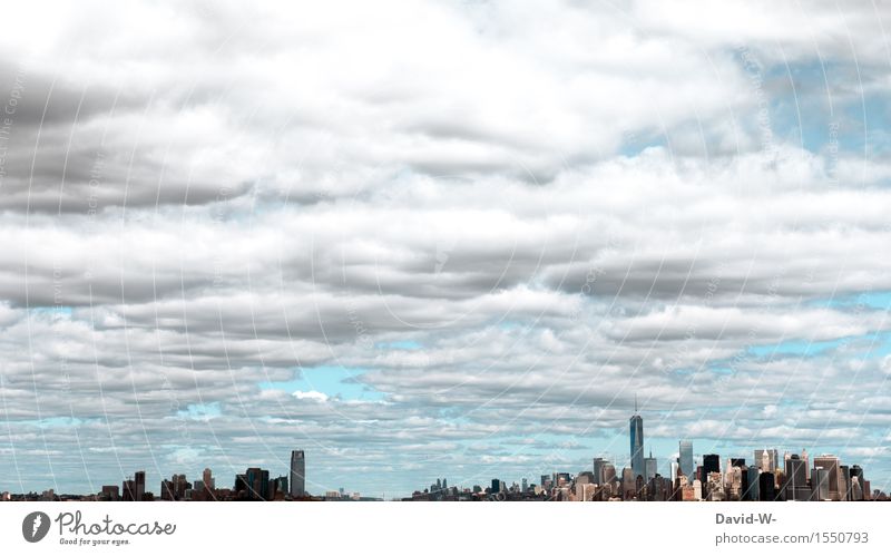 NYC - miniatur Ferien & Urlaub & Reisen Tourismus Städtereise Leben Kultur Wolken Sommer Schönes Wetter Stadt Stadtrand Skyline überbevölkert Hochhaus Gebäude