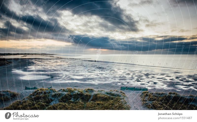 Norddeich IV Natur Wasser Himmel Himmel (Jenseits) Wolken Sonnenuntergang Küste Strand Nordsee Meer Endzeitstimmung Religion & Glaube untergehen blau Dämmerung