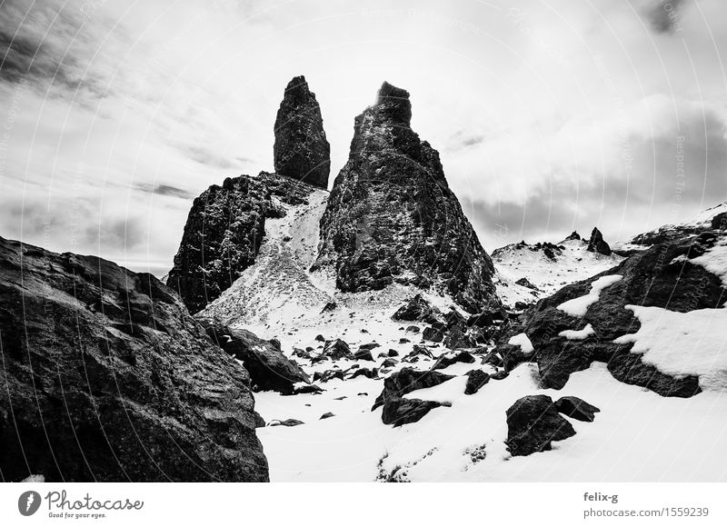 The Old Man Umwelt Natur Landschaft Himmel Wolken Sonnenlicht Frühling Winter Felsen Alpen Berge u. Gebirge Highlands Gipfel Schneebedeckte Gipfel wandern alt