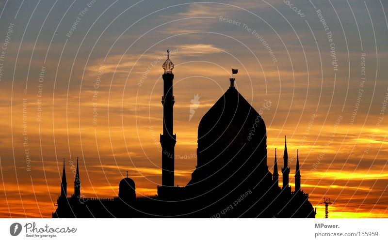 .:DD:. historisch Dresden Sonnenuntergang Wolkenhimmel Abenddämmerung Abendsonne Palast Naher und Mittlerer Osten Moschee Schattenspiel Yenidze Silhouette