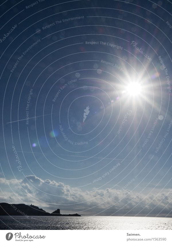 Maritimes Lichtspiel Umwelt Natur Landschaft Luft Wasser Himmel Horizont Sonne Sonnenlicht Sommer Klima schlechtes Wetter Warmherzigkeit Wolken Küste Meer