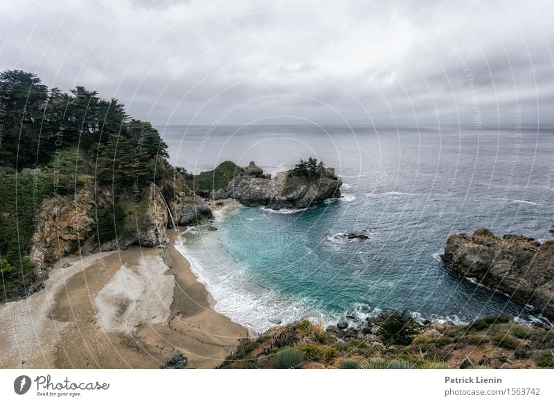 Big Sur Ferien & Urlaub & Reisen Tourismus Ausflug Abenteuer Ferne Freiheit Sommer Strand Umwelt Natur Urelemente Himmel Wolken Gewitterwolken Klima Klimawandel