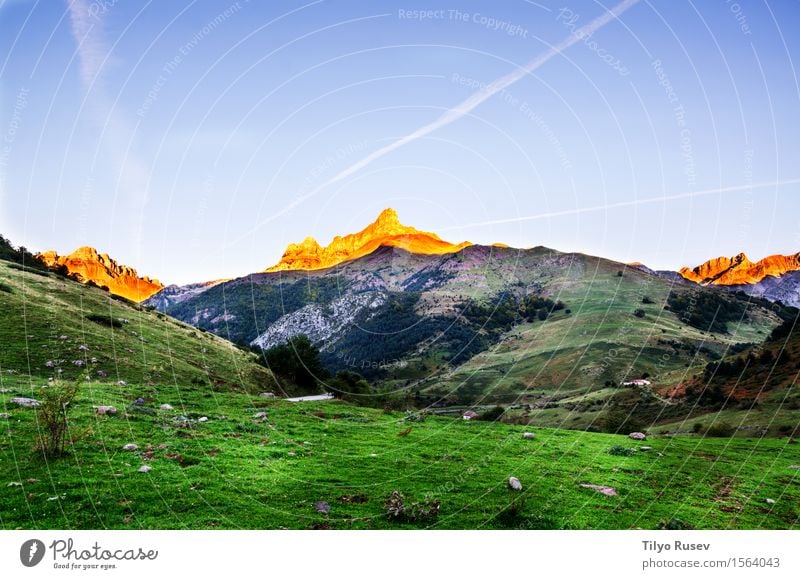 Herbst in den Pyrenäen schön Ferien & Urlaub & Reisen Berge u. Gebirge Umwelt Natur Landschaft Pflanze Himmel Wolken Baum Gras Blatt Park Wald Platz