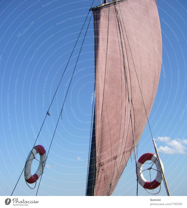 Fernweh Segel Segeln Wasserfahrzeug Segelschiff Wellen Meer See Ostsee Vorpommersche Boddenlandschaft Rettungsring Erholung 100 Meter Lauf Wassersport