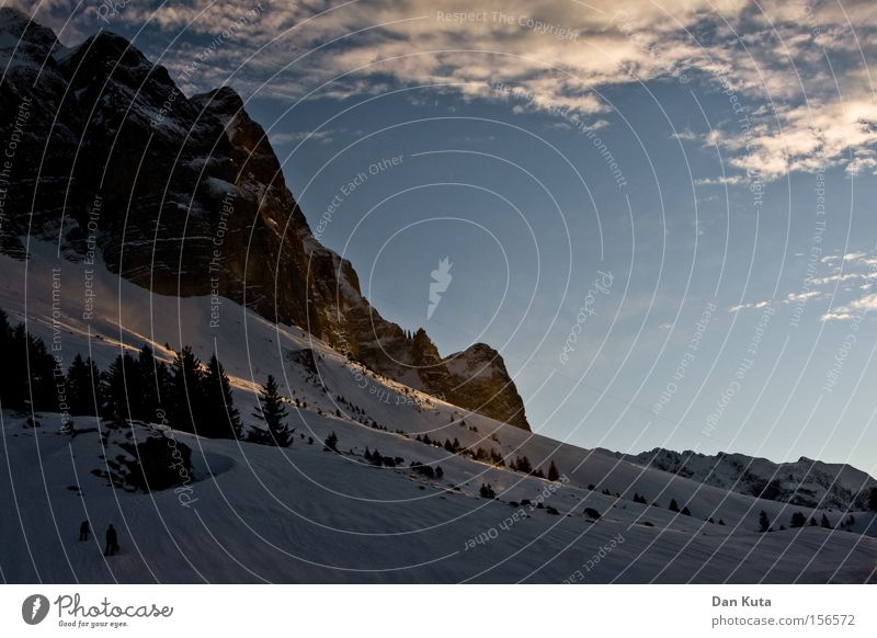 Säntis at Dawn Berg Säntis Berge u. Gebirge Schweiz Klettern Bergsteigen kalt Frost genießen ruhig Frieden Klarheit Zufriedenheit Winter Freude Schnee Eis