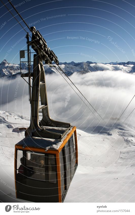 Gemma nauf...gemma widda nunder Seilbahn Berge u. Gebirge Winter Wolken Himmel Gipfel Drahtseil Ferne Aussicht Schnee gipfelbahn Winterurlaub