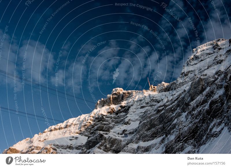 Aufstieg Berg Säntis Berge u. Gebirge Schweiz Klettern Bergsteigen kalt Frost genießen ruhig Frieden Klarheit Zufriedenheit Winter Schnee Eis