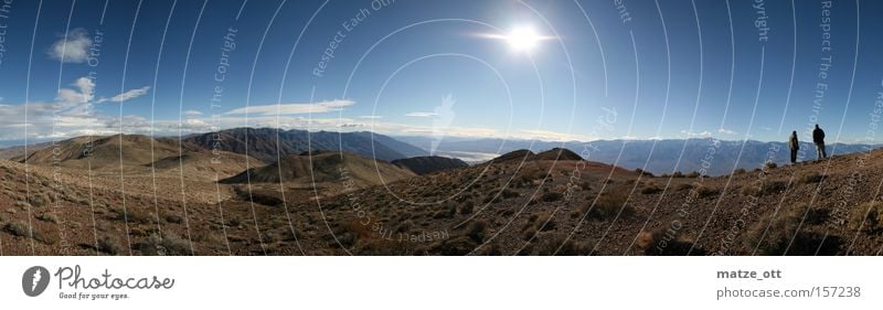 Death Valley Panorama Death Valley National Park Nevada USA Amerika Panorama (Aussicht) Sonne Himmel Berge u. Gebirge Skyline Natur Kalifornien Wolken