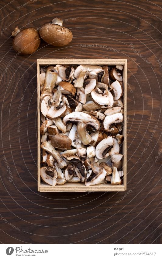 jeschnibbelte Pilze II Lebensmittel Champignons Ernährung Bioprodukte Vegetarische Ernährung Vegane Ernährung Gesundheit Billig lecker natürlich braun genießen