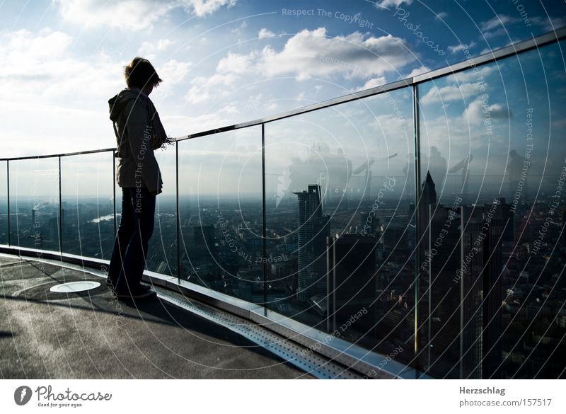 schöne Aussichten Frankfurt am Main Skyline Wolken frei Himmel fliegen Stadt Sehnsucht Luft Zufriedenheit Luftverkehr