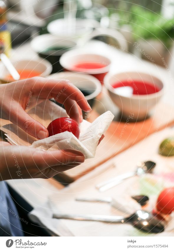 Eier färben 1 Lifestyle Freude Freizeit & Hobby Basteln malen Kind Mädchen Junge Frau Jugendliche Kindheit Leben Hand Mensch Schalen & Schüsseln