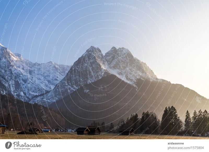 Grainau Landschaft Sonnenaufgang Sonnenuntergang Frühling Schönes Wetter Alpen Berge u. Gebirge Zufriedenheit schön achtsam Verlässlichkeit Vorsicht ruhig