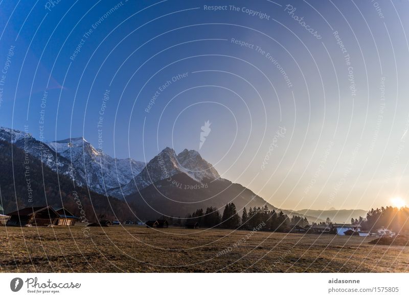 Grainau Landschaft Sonnenaufgang Sonnenuntergang Frühling Schönes Wetter Alpen Berge u. Gebirge Gefühle achtsam Vorsicht Gelassenheit geduldig ruhig authentisch