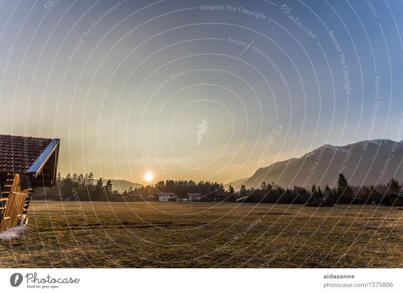 grainau Landschaft Sonnenaufgang Sonnenuntergang Schönes Wetter Alpen Berge u. Gebirge Gefühle Stimmung Zufriedenheit Lebensfreude Gelassenheit ruhig Bayern