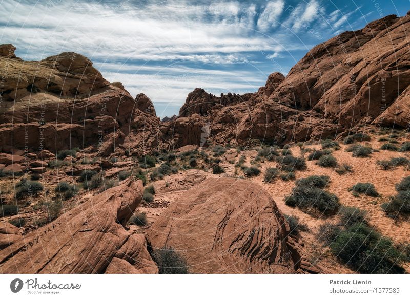 Valley of the Fire schön Ferien & Urlaub & Reisen Tourismus Ausflug Abenteuer Ferne Freiheit Expedition Sommer Berge u. Gebirge Umwelt Natur Landschaft Himmel