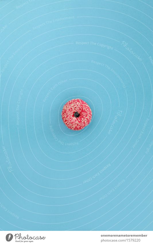 Doonut Kunst Kunstwerk ästhetisch rosa blau Krapfen Zucker Zuckerguß Zuckerfabrik Zuckerstreusel lecker ungesund Kalorie Kalorienreich Kontrast Farbfoto