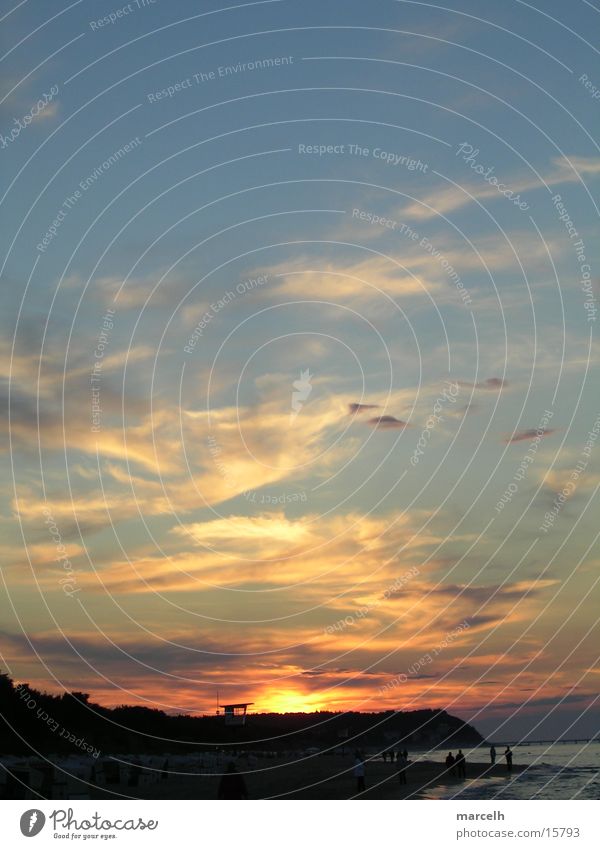 an der Ostsee v.4 Strand Sonnenuntergang Wolken Europa Mees Wasser Himmel