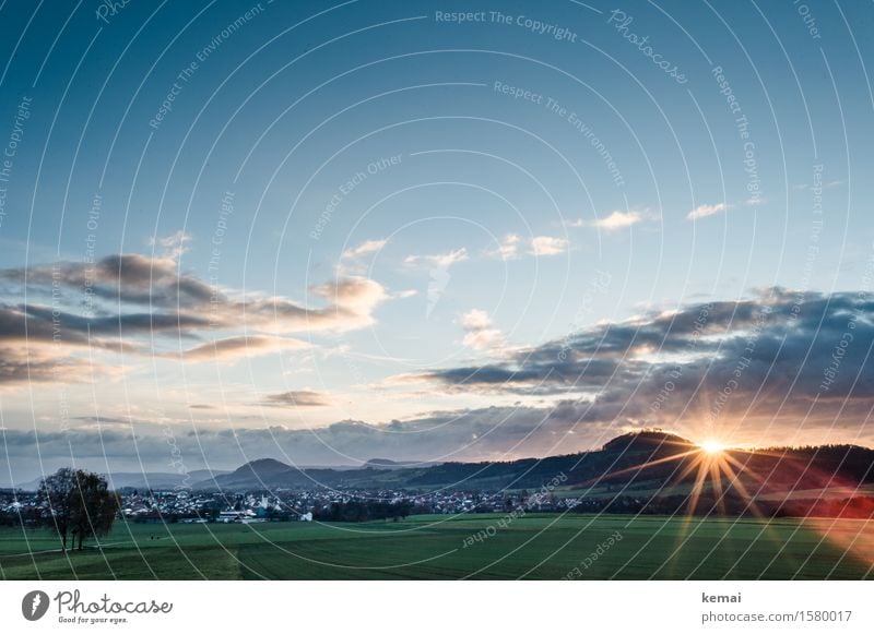 Sonnenaufgang Wellness Leben harmonisch Zufriedenheit Sinnesorgane ruhig Ferne Freiheit Umwelt Natur Landschaft Himmel Wolken Sonnenuntergang Sommer