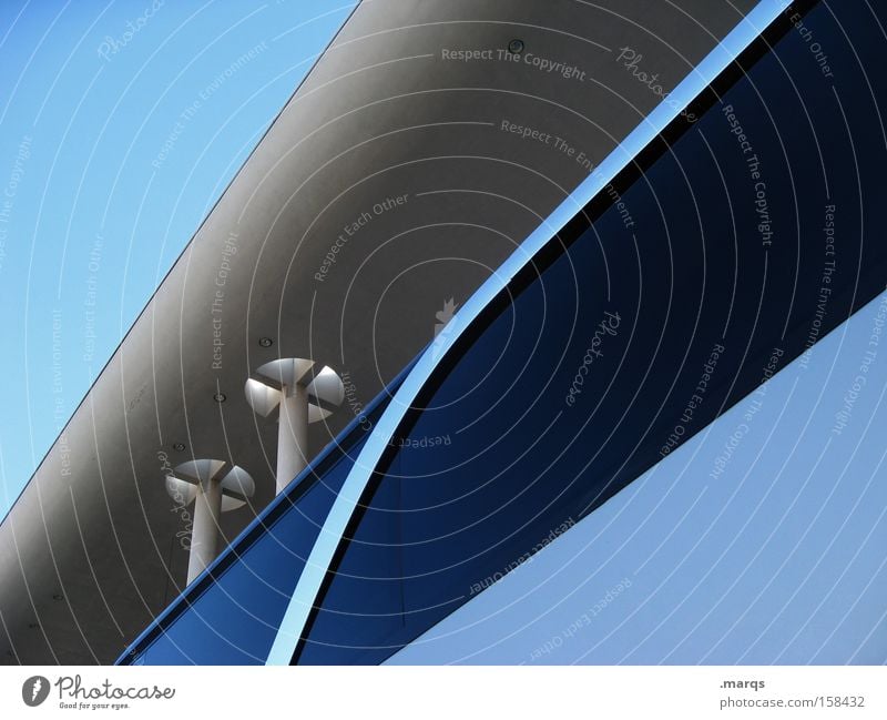 The Future Bus blau Linie Grafik u. Illustration Bogen Sauberkeit Zukunft abstrakt Mobilität Güterverkehr & Logistik Geometrie Dynamik Architektur Verkehr