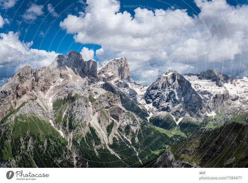 Dolomiten Ferien & Urlaub & Reisen Tourismus Ausflug Abenteuer Ferne Sommerurlaub Berge u. Gebirge wandern Klettern Bergsteigen Umwelt Natur Landschaft Himmel