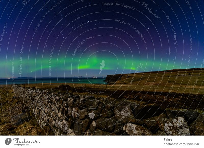 The the Lights of Scotland Umwelt Natur Landschaft Urelemente Erde Luft Himmel Wolkenloser Himmel Stern Küste Seeufer Nordlicht Aurora Borealis exotisch