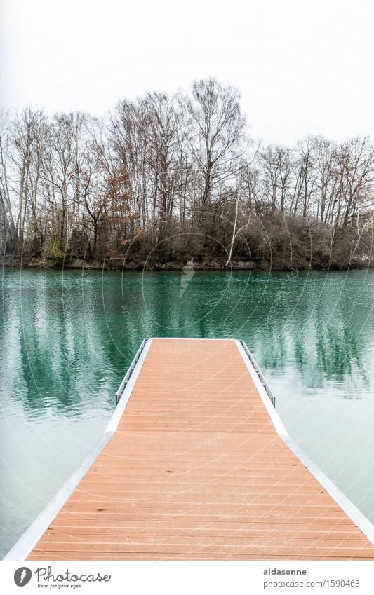 steg Natur Wasser Wolkenloser Himmel Seeufer achtsam Gelassenheit ruhig Steg Farbfoto Außenaufnahme Menschenleer Tag