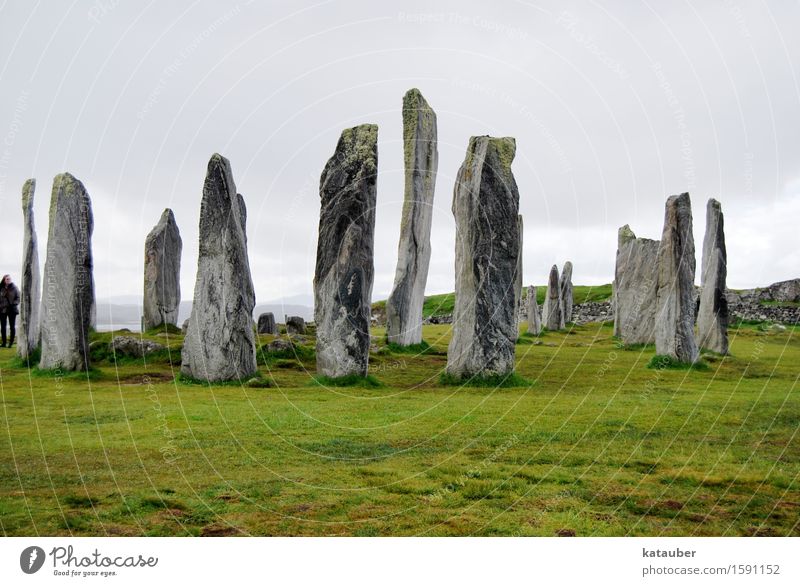 standing stones Landschaft Wolken schlechtes Wetter Gras Wiese Sehenswürdigkeit Denkmal stehen alt Bekanntheit gigantisch historisch grün standhaft Stein