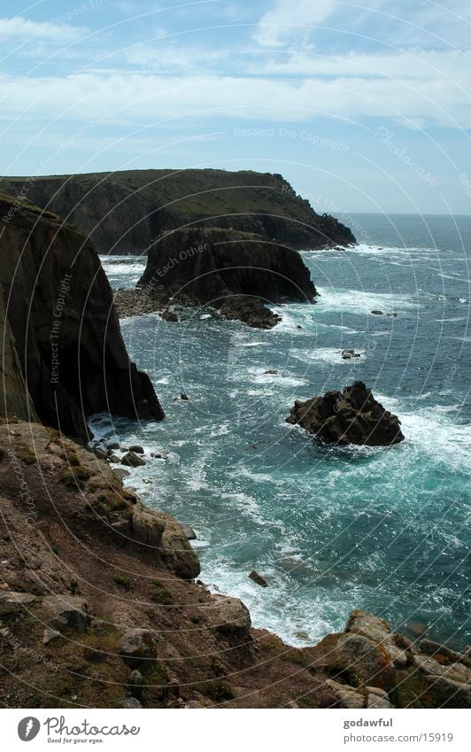 Küstenbrandung England Brandung Südwestengland Lands End Felsen Wasser